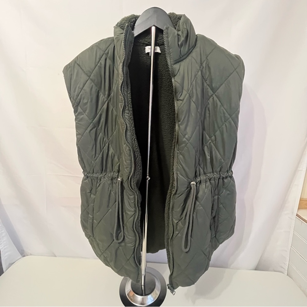 Kensie Dark Green Fleece Lined Vest - Picture 5 of 9